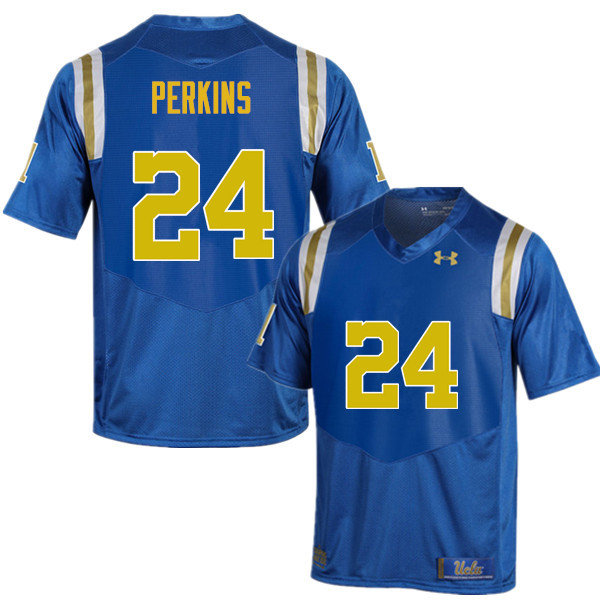 Men #24 Paul Perkins UCLA Bruins Under Armour College Football Jerseys Sale-Blue - Click Image to Close